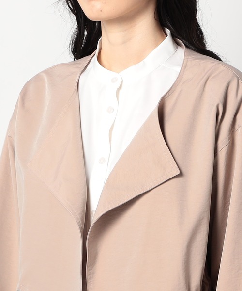 ウエスト絞り ノーカラーコート（ノーカラーコート）｜Grand PARK