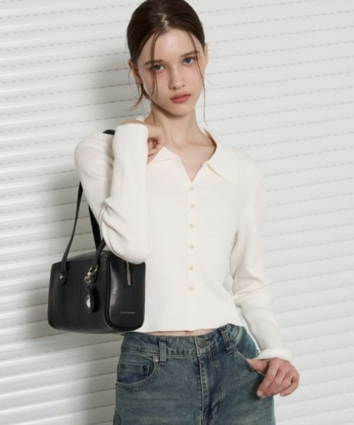 【セール】Slim Fit V Neck Collar Knit Cardigan（カーディガン/ボレロ）｜LEATHERY（レザリー）