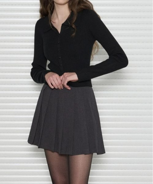 【セール】Slim Fit V Neck Collar Knit Cardigan（カーディガン/ボレロ）｜LEATHERY（レザリー）