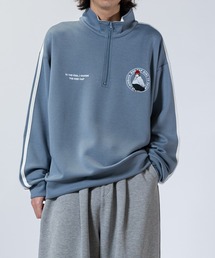 Red Cap Girl | 【a-r】〔Red Cap Girl/レッドキャップガール〕シルキータッチ サークルロゴ刺繍 サイドライン ハーフジップ(スウェット)