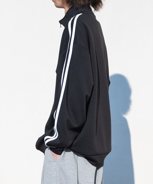 Red Cap Girl（レッドキャプガール）の「【a-r】〔Red Cap Girl/レッドキャップガール〕シルキータッチ サークルロゴ刺繍 サイドライン ハーフジップ（スウェット・メンズ・ライトグレー/ホワイト/ブルー/ブラック・LARGE/MEDIUM）」の8枚目の写真