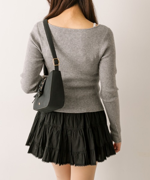 OLIVE des OLIVE（オリーブデオリーブ）の「ドッキングニット（ニット/セーター・レディース・サックスブルー/トップグレー/ブラック/オフホワイト・FREE）」の12枚目の写真