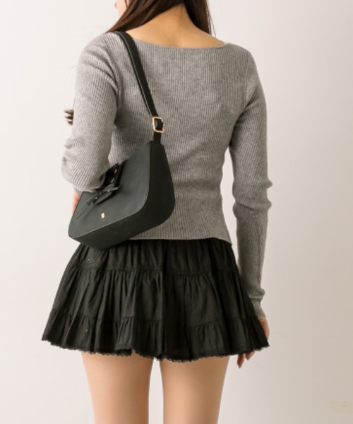 OLIVE des OLIVE（オリーブデオリーブ）の「ドッキングニット（ニット/セーター・レディース・サックスブルー/トップグレー/ブラック/オフホワイト・FREE）」の11枚目の写真