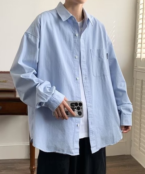 link lot(リンクロット)の「ワンポイントボタンダウンシャツ(シャツ/ブラウス・メンズ・ネイビー/サックスブルー・M/L)」の11枚目の写真
