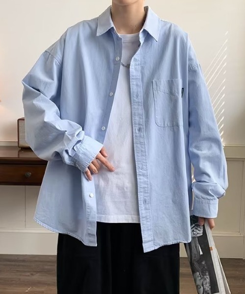 link lot(リンクロット)の「ワンポイントボタンダウンシャツ(シャツ/ブラウス・メンズ・ネイビー/サックスブルー・M/L)」の12枚目の写真