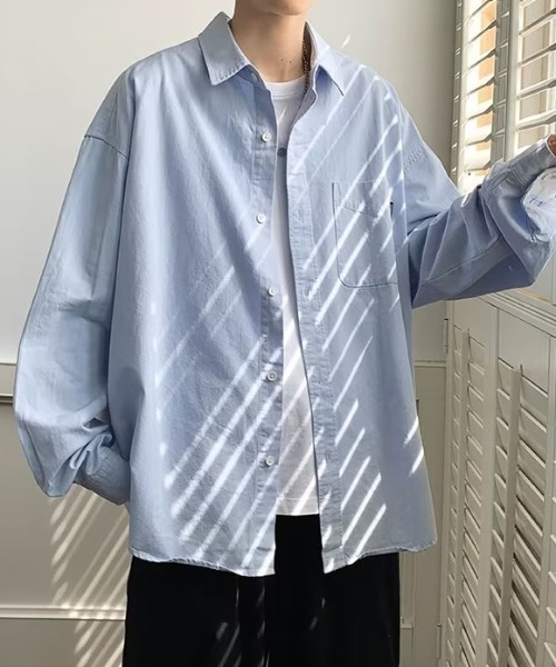 link lot(リンクロット)の「ワンポイントボタンダウンシャツ(シャツ/ブラウス・メンズ・ネイビー/サックスブルー・M/L)」の13枚目の写真