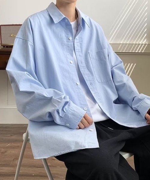 link lot(リンクロット)の「ワンポイントボタンダウンシャツ(シャツ/ブラウス・メンズ・ネイビー/サックスブルー・M/L)」の15枚目の写真