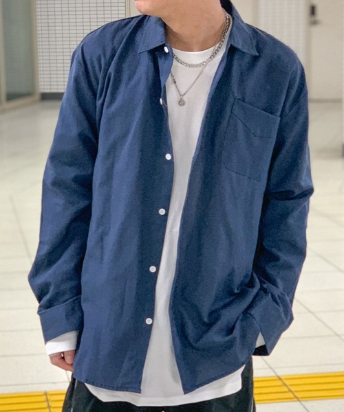 link lot(リンクロット)の「ワンポイントボタンダウンシャツ(シャツ/ブラウス・メンズ・ネイビー/サックスブルー・M/L)」の18枚目の写真