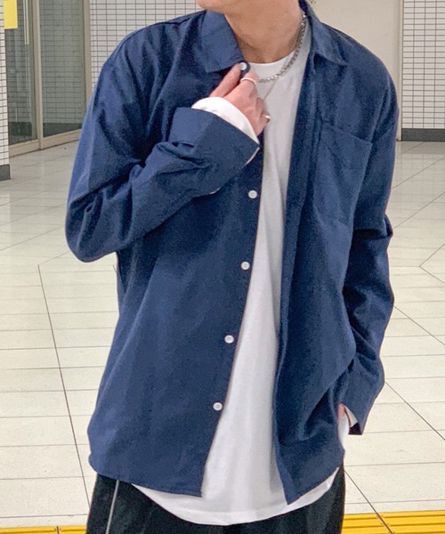 link lot(リンクロット)の「ワンポイントボタンダウンシャツ(シャツ/ブラウス・メンズ・ネイビー/サックスブルー・M/L)」の19枚目の写真