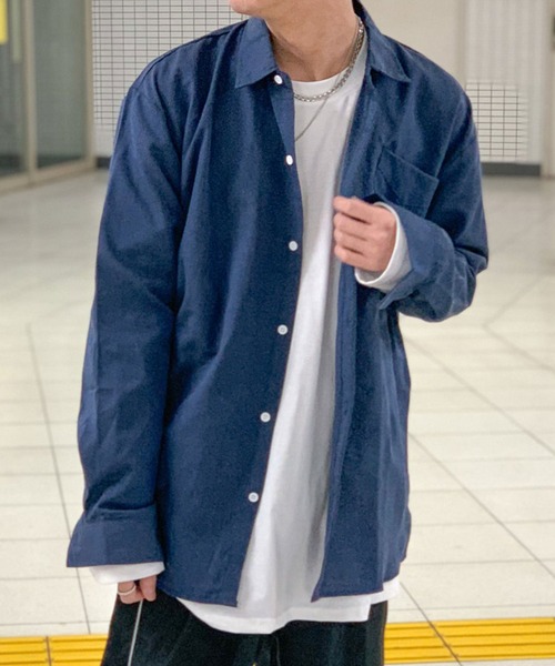 link lot(リンクロット)の「ワンポイントボタンダウンシャツ(シャツ/ブラウス・メンズ・ネイビー/サックスブルー・M/L)」の20枚目の写真