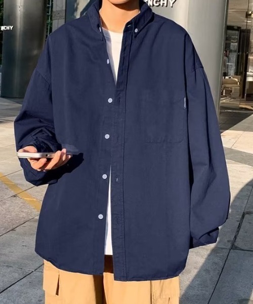 link lot(リンクロット)の「ワンポイントボタンダウンシャツ(シャツ/ブラウス・メンズ・ネイビー/サックスブルー・M/L)」の17枚目の写真