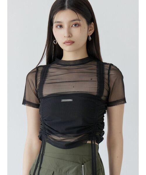 MURUA（ムルーア）の「カップ付きプレートブラトップ（チューブトップ・レディース・ホワイト/ブラック・FREE）」の6枚目の写真