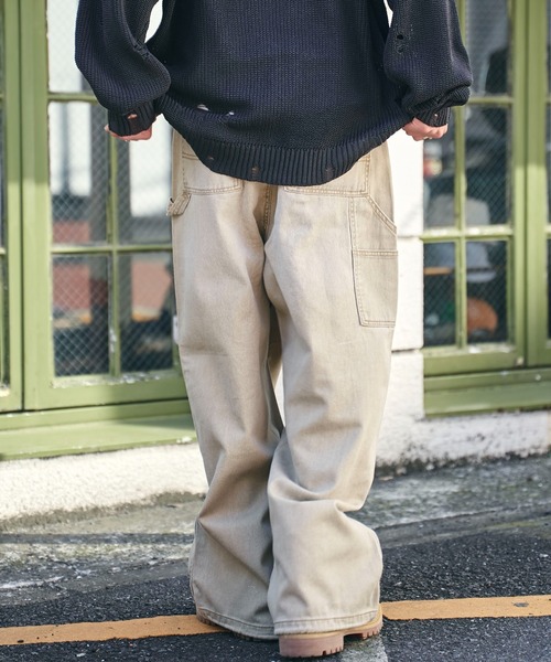 WEGO(ウィゴー)の「WEGO/ダブルニーダメージデニムパンツ(デニムパンツ・メンズ・スカイブルー/ブラック系3/ベージュ・MEDIUM/LARGE)」の6枚目の写真