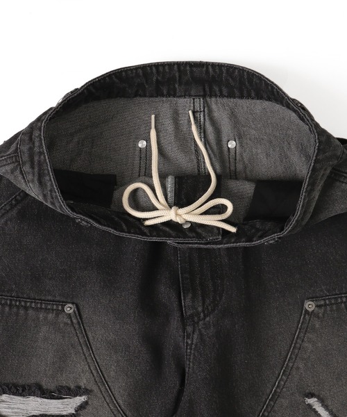 WEGO(ウィゴー)の「WEGO/ダブルニーダメージデニムパンツ(デニムパンツ・メンズ・スカイブルー/ブラック系3/ベージュ・MEDIUM/LARGE)」の16枚目の写真