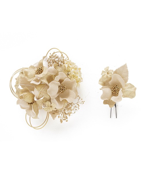 SOUBIEN（ソウビエン）の「flower髪飾り2点セット（和装小物・レディース・レッド系/ゴールド系・FREE）」の13枚目の写真