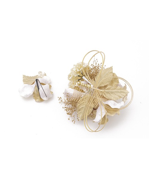 SOUBIEN（ソウビエン）の「flower髪飾り2点セット（和装小物・レディース・レッド系/ゴールド系・FREE）」の14枚目の写真