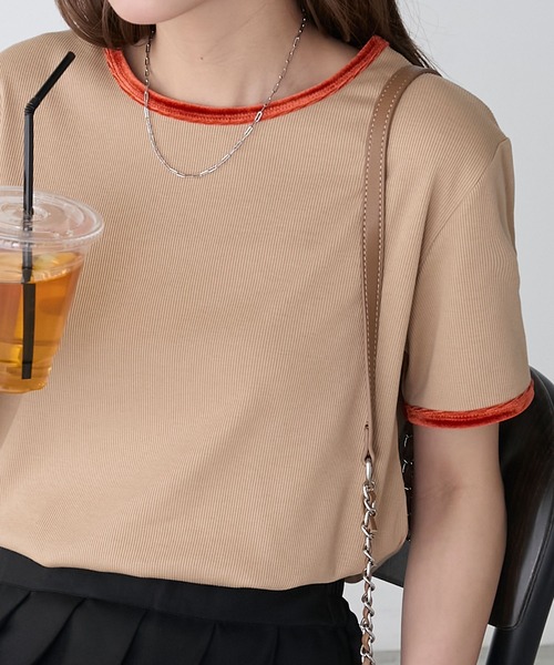 セール】ベロアパイピングテレコTEE（Tシャツ/カットソー）｜BONLECILL  