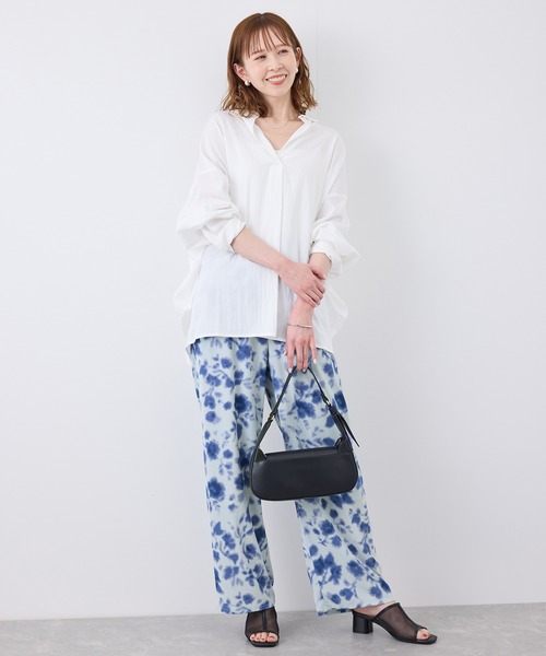 ROPE' PICNIC（ロペピクニック）の「フローラルプリントイージーパンツ（その他パンツ・レディース・ベージュ系その他/サックスブルー・36/38）」の21枚目の写真