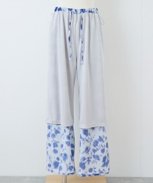 ROPE' PICNIC（ロペピクニック）の「フローラルプリントイージーパンツ（その他パンツ・レディース・ベージュ系その他/サックスブルー・36/38）」の3枚目の写真