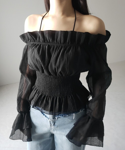NEARBYME/ニアーバイミーROUND SHRRING ブラウス　plage plage NEARBYME round shrring ブラウス