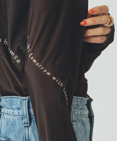 ROSE BUD（ローズバッド）の「SHEER VELOUR L/S TEE（Tシャツ/カットソー・レディース・ホワイト/グレー/ブラウン・ONE SIZE）」の19枚目の写真