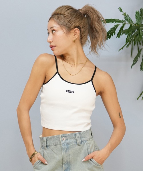 NEW ERA（ニューエラ）の「NEW ERA/ニューエラ カップ付き/ショート丈/リブキャミソール 14670921/14391913/14391915（キャミソール・レディース・ブラック/ホワイト/アイボリー・M/S）」の4枚目の写真