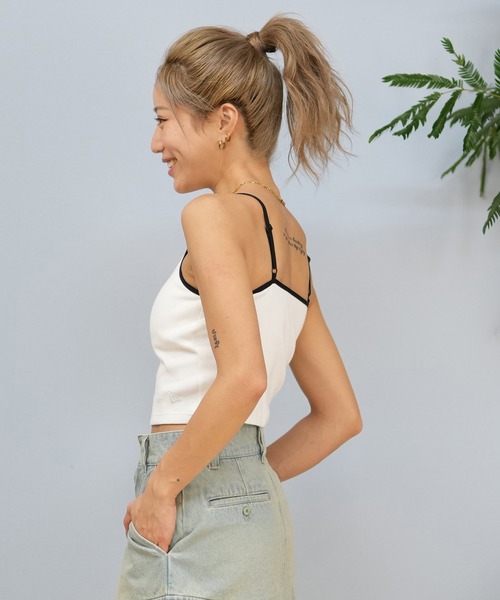 NEW ERA（ニューエラ）の「NEW ERA/ニューエラ カップ付き/ショート丈/リブキャミソール 14670921/14391913/14391915（キャミソール・レディース・ブラック/ホワイト/アイボリー・M/S）」の5枚目の写真