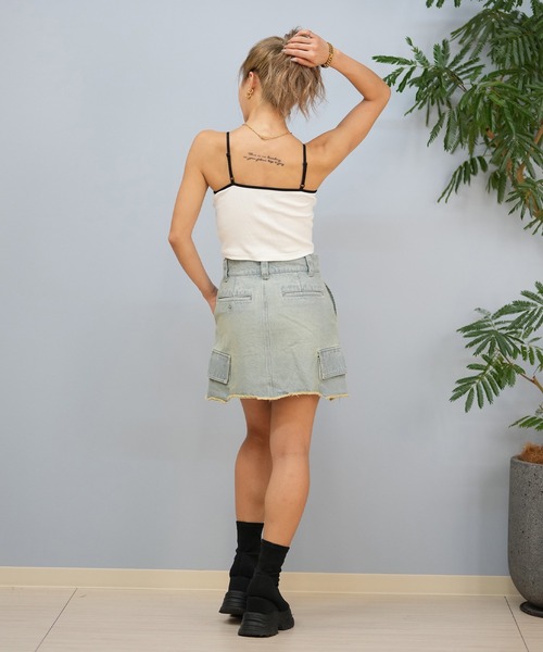 NEW ERA（ニューエラ）の「NEW ERA/ニューエラ カップ付き/ショート丈/リブキャミソール 14670921/14391913/14391915（キャミソール・レディース・ブラック/ホワイト/アイボリー・M/S）」の9枚目の写真