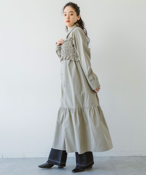 RAGEBLUE（レイジブルー）の「リボンビスチェ/ネクタイセットシャツワンピース（シャツワンピース・レディース・ベージュ系2/ベージュ系3/ブルー系3/ブルー系4・FREE）」の8枚目の写真