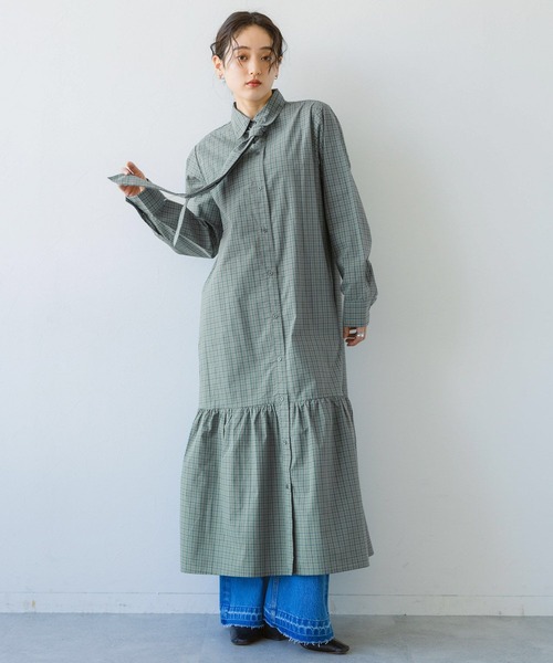 RAGEBLUE（レイジブルー）の「リボンビスチェ/ネクタイセットシャツワンピース（シャツワンピース・レディース・ベージュ系2/ベージュ系3/ブルー系3/ブルー系4・FREE）」の20枚目の写真