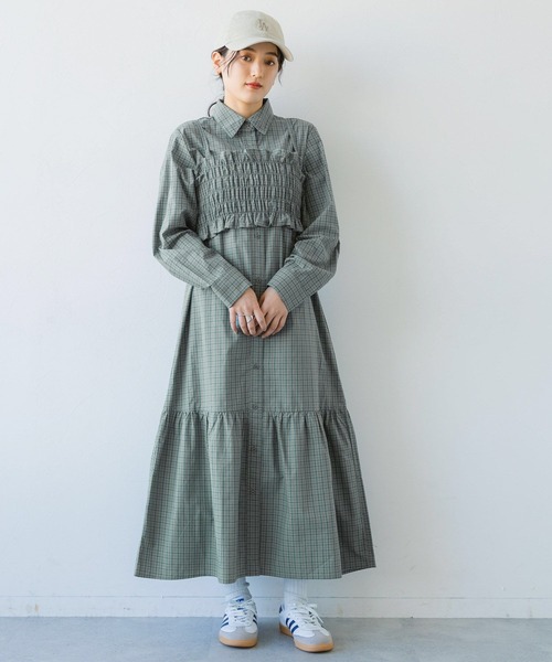 RAGEBLUE（レイジブルー）の「リボンビスチェ/ネクタイセットシャツワンピース（シャツワンピース・レディース・ベージュ系2/ベージュ系3/ブルー系3/ブルー系4・FREE）」の16枚目の写真