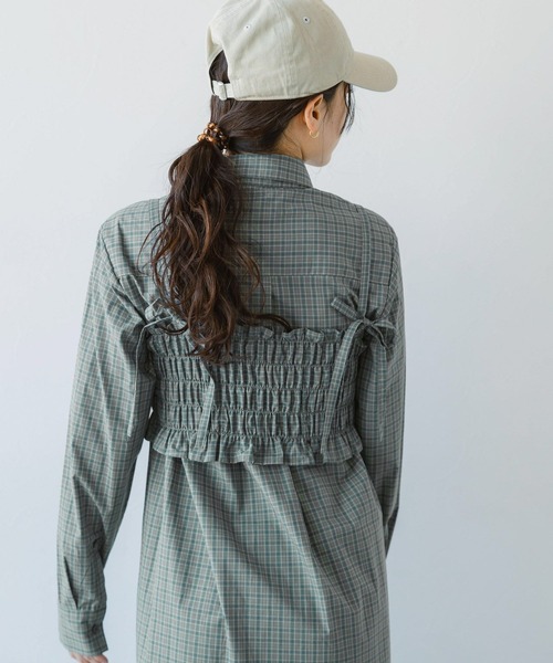 RAGEBLUE（レイジブルー）の「リボンビスチェ/ネクタイセットシャツワンピース（シャツワンピース・レディース・ベージュ系2/ベージュ系3/ブルー系3/ブルー系4・FREE）」の19枚目の写真