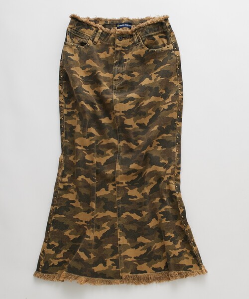 FREAK'S STORE（フリークスストア）の「NAUTICA JEANS CO./ノーティカジーンズ スタッズデニムマーメイドスカート（デニムスカート・レディース・カモフラージュ/サックスブルー・SMALL/MEDIUM）」の5枚目の写真