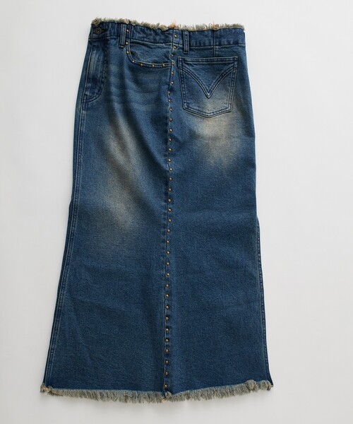 FREAK'S STORE（フリークスストア）の「NAUTICA JEANS CO./ノーティカジーンズ スタッズデニムマーメイドスカート（デニムスカート・レディース・カモフラージュ/サックスブルー・SMALL/MEDIUM）」の11枚目の写真