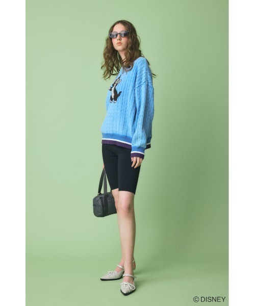 Disney SERIES CREATED by MUS（ディズニーシリーズクリエイテッドバイエムユーエス）の「MD CABLE ニット / FIGARO（ニット/セーター・レディース・オフホワイト/ブルー/レッド・FREE）」の6枚目の写真