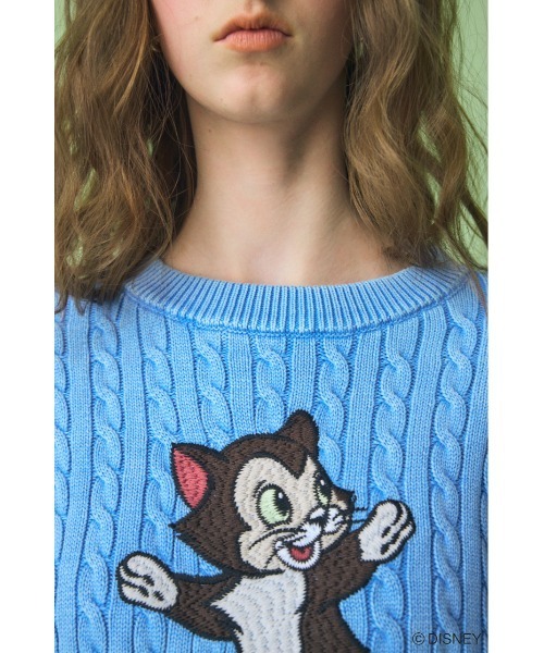 Disney SERIES CREATED by MUS（ディズニーシリーズクリエイテッドバイエムユーエス）の「MD CABLE ニット / FIGARO（ニット/セーター・レディース・オフホワイト/ブルー/レッド・FREE）」の12枚目の写真