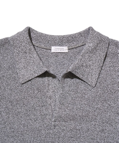 crepuscule(クレプスキュール)の「crepuscule Moss Stitch Polo (2501-011)(ポロシャツ・メンズ・ブラック/グレー・0/1/2)」の8枚目の写真