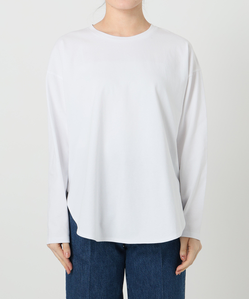 B.C STOCK（ベーセーストック）の「裾スリットロンTEE（Tシャツ/カットソー・レディース・ブラック系その他/チャコールグレー/ホワイト・FREE）」の6枚目の写真