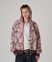 ASSORT HEART DESIGN DOUBLE ZIP HOODIE/アソートハートデザインダブルジップフーディ