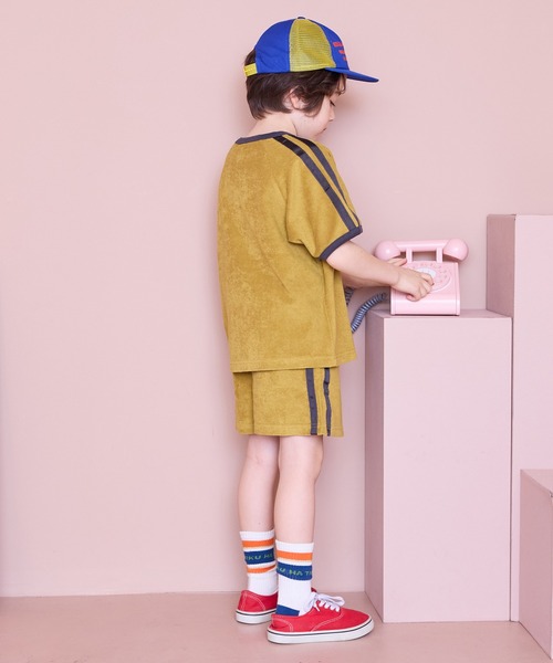 Life Support Products（ライフサポートプロダクツ）の「パイルラインスリーブT（セットアップ・キッズ・チャコール/マスタード/ブルー/ライトピンク・110/100/90/120/150/140/130）」の14枚目の写真