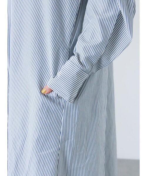 Lugnoncure（ルノンキュール）の「【イージーケア】バンドカラーシャツワンピース（ワンピース・レディース・ネイビー/ブラック/オフホワイト・F）」の5枚目の写真