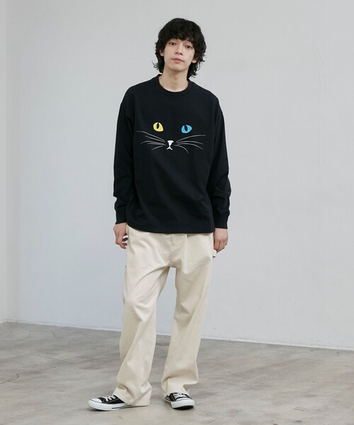 coen(コーエン)の「【CAT TEE/アニマルプリント】ロングスリーブTシャツ(Tシャツ/カットソー・メンズ・ホワイト/ブラック・M/XL/L)」の10枚目の写真