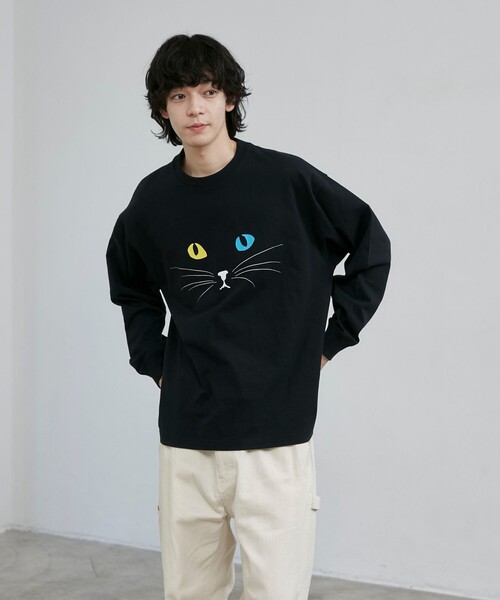 coen(コーエン)の「【CAT TEE/アニマルプリント】ロングスリーブTシャツ(Tシャツ/カットソー・メンズ・ホワイト/ブラック・M/XL/L)」の11枚目の写真
