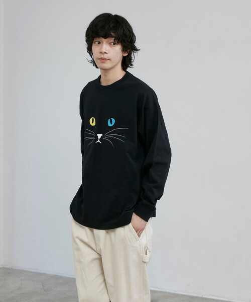 coen(コーエン)の「【CAT TEE/アニマルプリント】ロングスリーブTシャツ(Tシャツ/カットソー・メンズ・ホワイト/ブラック・M/XL/L)」の13枚目の写真