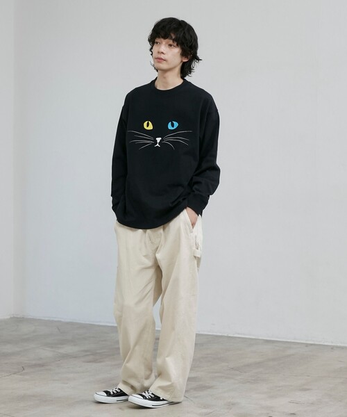 coen(コーエン)の「【CAT TEE/アニマルプリント】ロングスリーブTシャツ(Tシャツ/カットソー・メンズ・ホワイト/ブラック・M/XL/L)」の14枚目の写真