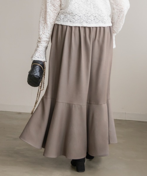 CLETTE(クレット)の「ドロストマーメイドスカート(スカート・レディース・グレイッシュベージュ/ブラック・4L/3L/LL)」の12枚目の写真