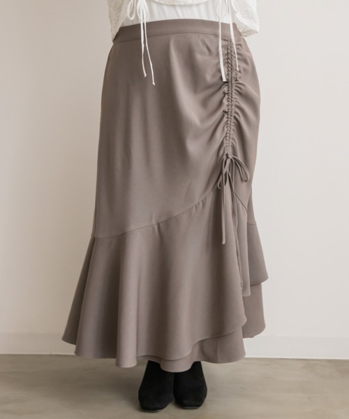 CLETTE(クレット)の「ドロストマーメイドスカート(スカート・レディース・グレイッシュベージュ/ブラック・4L/3L/LL)」の14枚目の写真