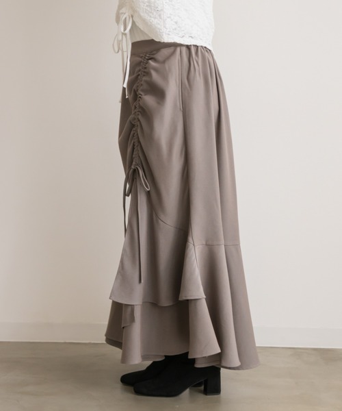 CLETTE(クレット)の「ドロストマーメイドスカート(スカート・レディース・グレイッシュベージュ/ブラック・4L/3L/LL)」の15枚目の写真