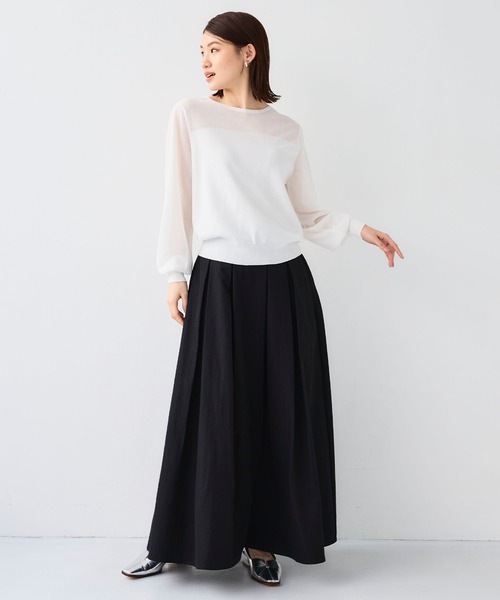 CROSS FUNCTION（クロスファンクション）の「《吸水速乾》エブ楽 イージータックサーキュラースカート【CF/クロスファンクション】（スカート・レディース・ベージュ/オフホワイト/ブラック・L/M/LL）」の21枚目の写真