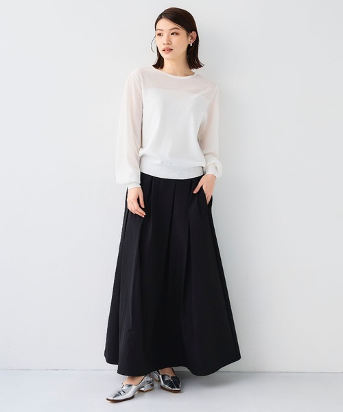 CROSS FUNCTION（クロスファンクション）の「《吸水速乾》エブ楽 イージータックサーキュラースカート【CF/クロスファンクション】（スカート・レディース・ベージュ/オフホワイト/ブラック・L/M/LL）」の22枚目の写真